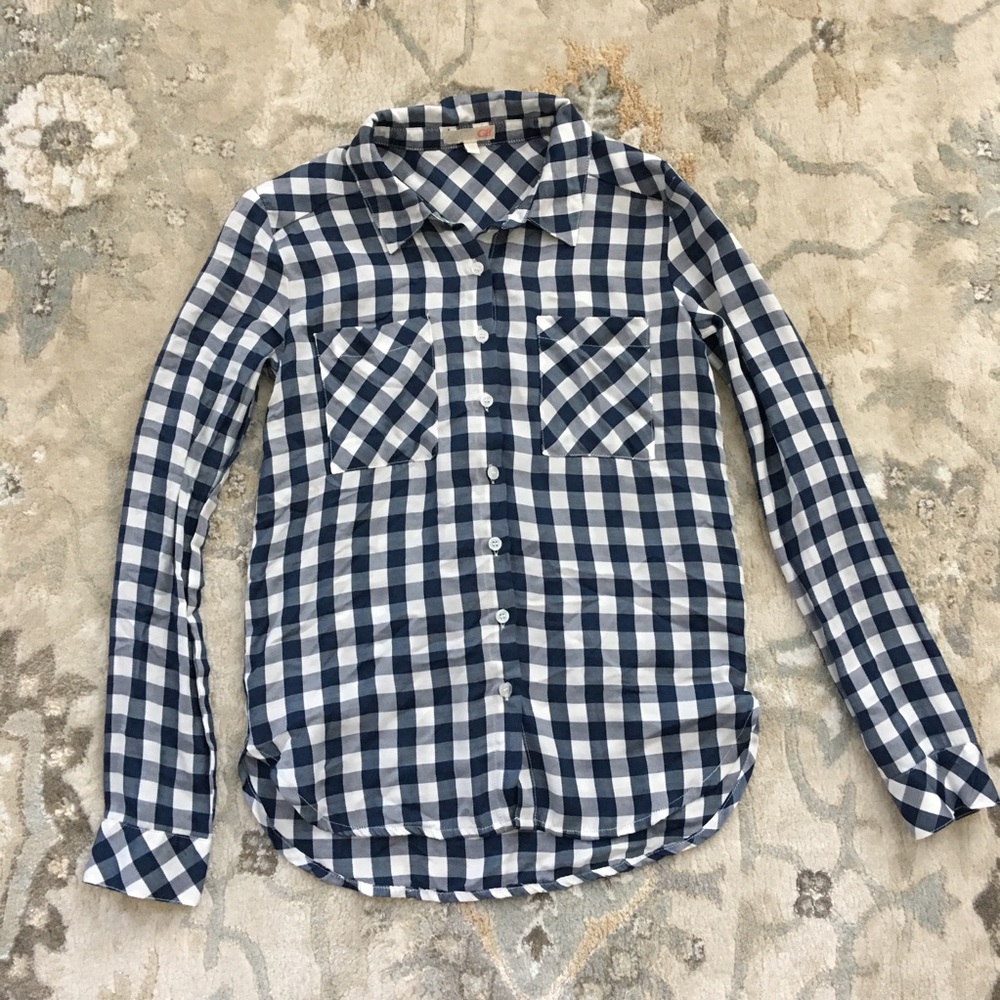 Gianni Bini checkered button down blouse